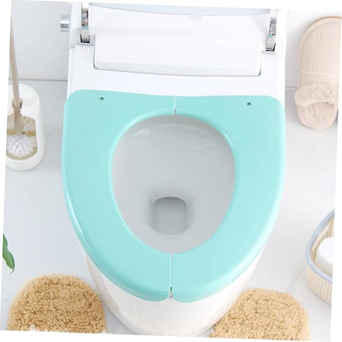 PartyKindom Folding Potty Seat Cover for Toilet Training Lightweight Portable Cushion for Toilets Durable Plastic Material Green
