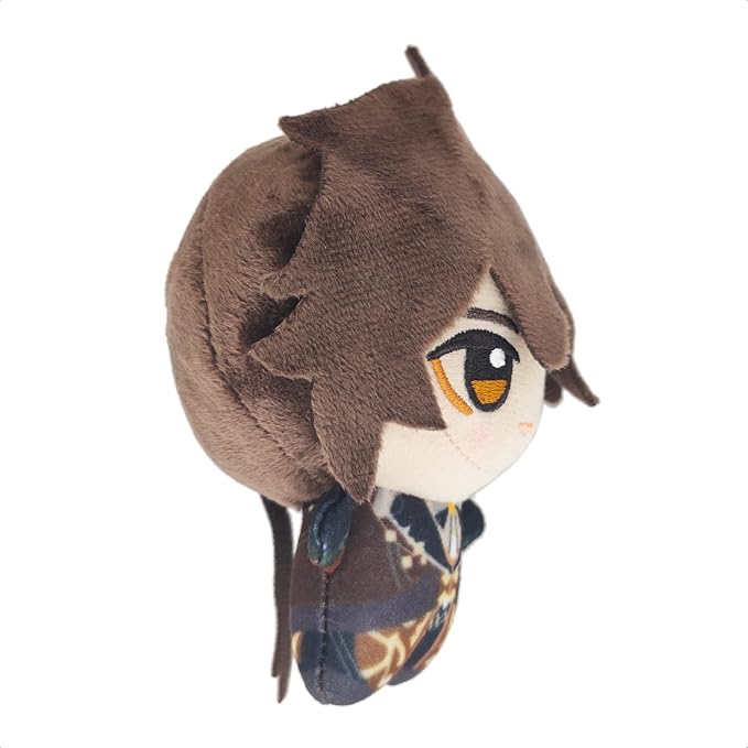 KOOLIYA Small Size Genshin Impact Figure Plush Doll - Zhongli (4 inch), Keychain Anime Figure Soft Stuffed Gift for Game Fans