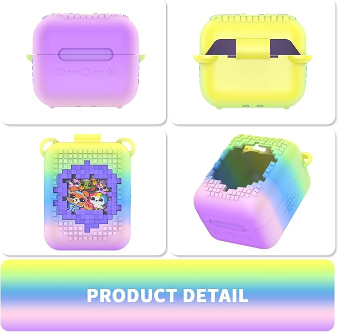 Soft Silicone Case for Bitzee Interactive Toy Digital Pet, Shockproof and Protective Carrying Case for Bitzee Interactive Electronic Pets with Lanyard (Rainbow)