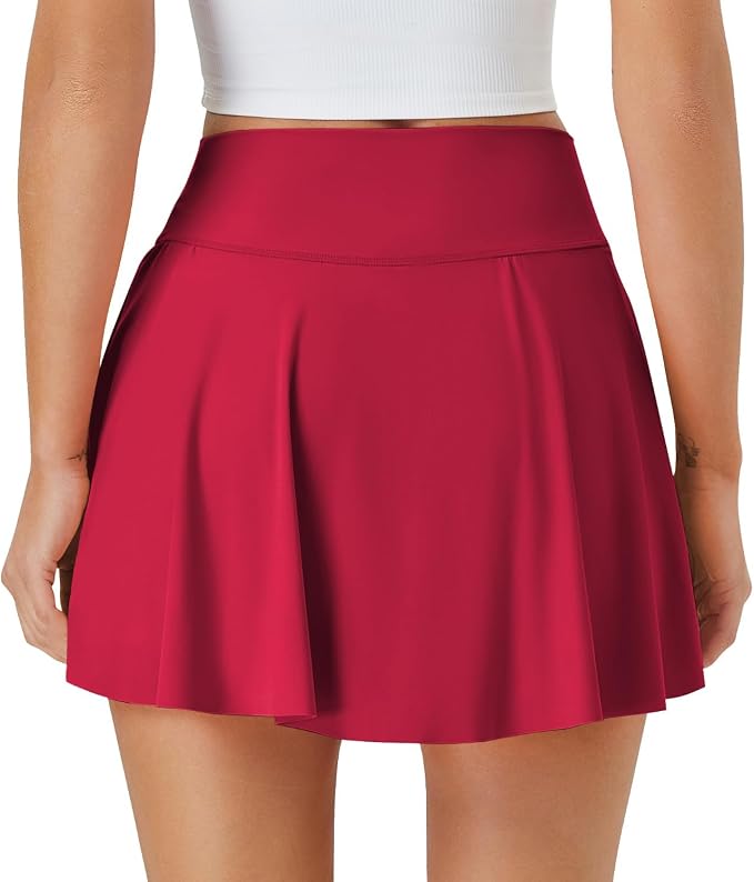 Womens Tennis Skirt Crossover High Waisted Skort with Pockets Shorts | Athletic Skirts for Golf Running Workout Pickleball, Aesthetic Activewear, Sporty Athleisure Style