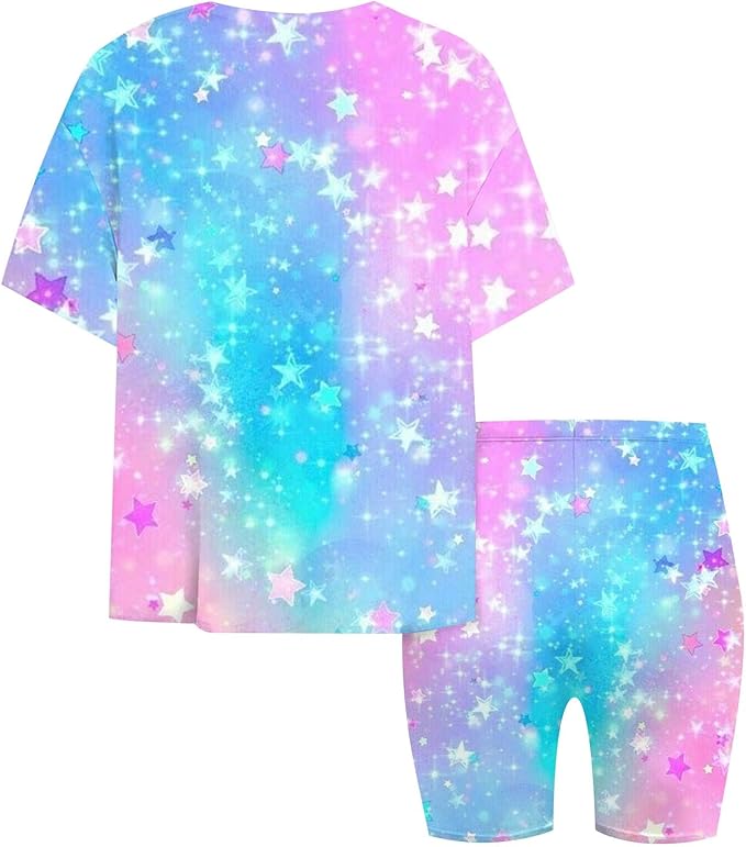 K-POP DEM0N Hunters Outfits for Girls, 2 Piece T-Shirts and Apparel Sets Birthday Gift