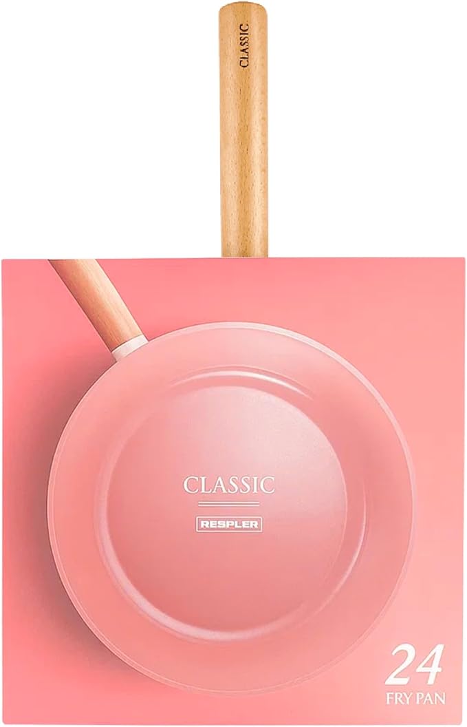 Neoflam 9.5" Non Stick Frying Pan with Wood Handle – Ceramic Coated Saute Skillet for Healthy Cooking, PFOA Free, Lightweight, Even Heat Distribution, Induction & All Stovetops, Made in Korea