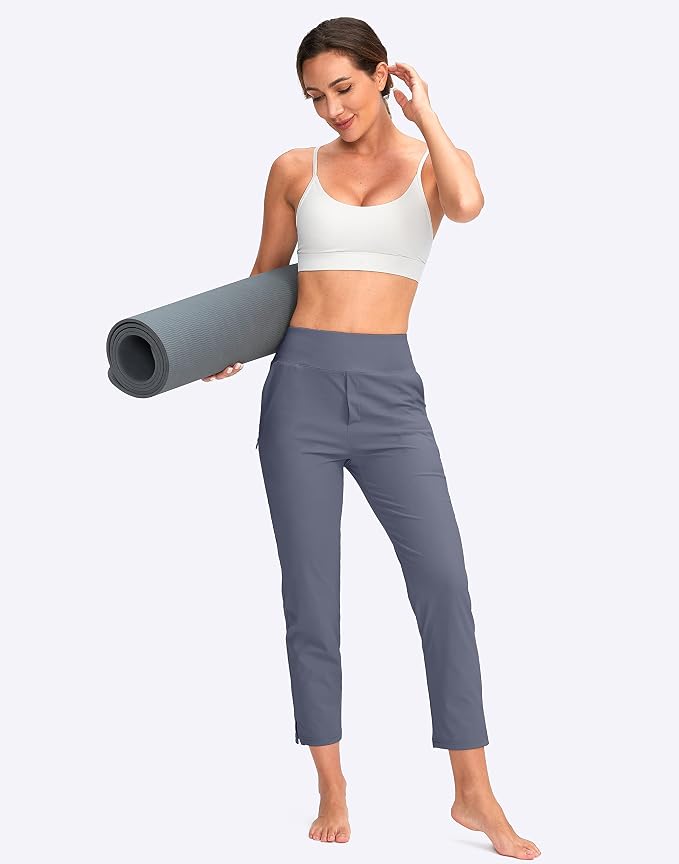 YYV Women's Golf Pants High Waist Stretch Ankle Pants with Pockets | Work Ankle Pants, Dress Pants with 4 Pockets, For Yoga Business Travel Casual