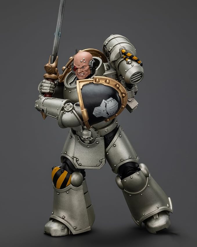 JoyToy Warhammer 40K 1:18 Action Figures, Iron Warriors Command Squad Chosen with Legion Standard, 4.96 in High