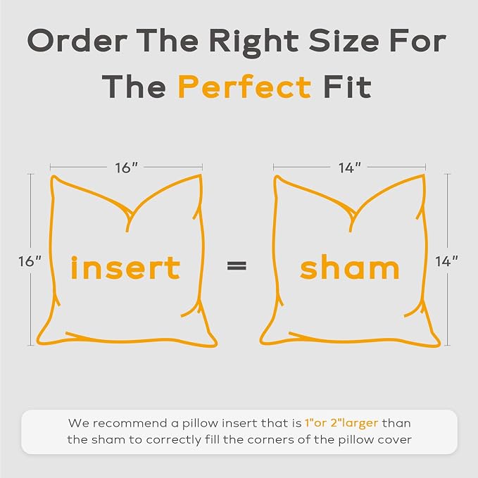 SAVORI Set of 2 Down and Feather Throw Pillow Inserts 16x16 Soft Fluffy Pillow Inserts with 100% Down-Proof Cotton Cover, Decorative Square Cushion Inner for Sofa Couch Bed-White