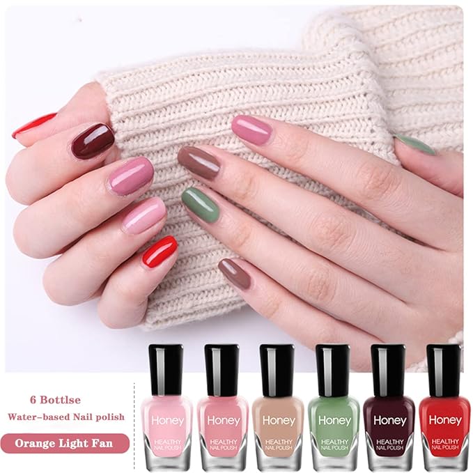 Non Toxic Nail Polish Set, Easy Peel Off and Fast Dry NailPolish Set for Pack, Eco Friendly and Organic Water Based Nail Polish for Women,Teens(18 Bottles)