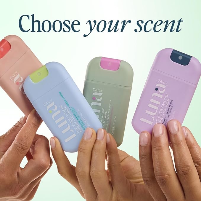 Luna Daily Body Cleansing Spray | Unscented pH-Balanced Feminine & Body Mist | Hydrating & Gentle for Intimate Hygiene, Underarms & Private Parts | Travel Essential for Women, Gym & Daily Care, 30ml