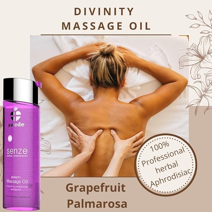 Swede Ecstatic Erotic Massage Oil Warming Edible Foreplay Aphrodisiac Aromatherapy Sensual Massage Oil for Couples - Relaxing Full Body Massage Oil for Date Night 2.5oz 75ml