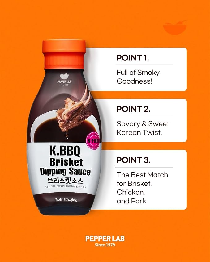 Pepper Lab Korean BBQ Dipping Sauce for Brisket & Steak – Sweet Soy Umami Sauce for BBQ, Grilled Meat & Marinade (10.93 oz / 310 g)