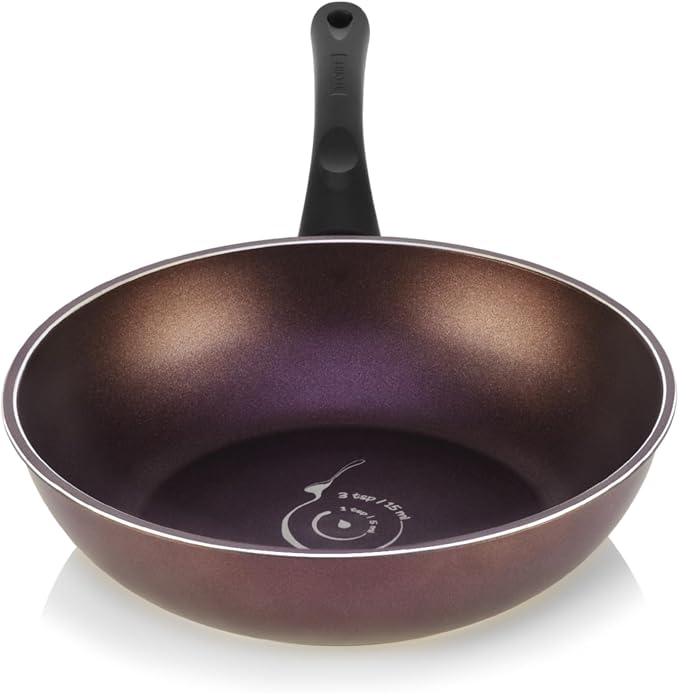 TECHEF - Art Pan 12" Wok/Stir-Fry Pan, Coated 5 times with Teflon Select Non-Stick Coating (PFOA Free) - Made in Korea (with Lid)