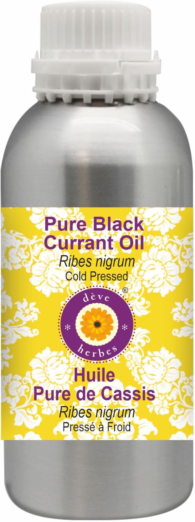 Deve Herbes Pure Black Currant Oil (Ribes nigrum) Cold Pressed 300ml (10 oz)