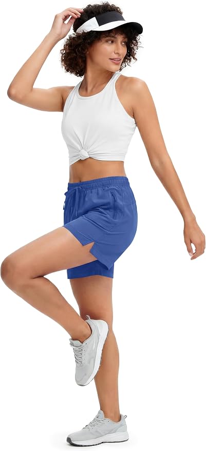 MAGCOMSEN Women's 5" Hiking Shorts UPF 50+ Quick Dry Lightweight Athletic Running Golf Summer Casual Shorts with Pockets