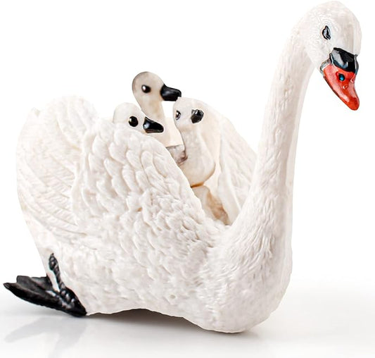 LC JoyCre White Swan Toys Geese Figurine for Kids Animal Figure for Toddlers Preschool Animals Figures Eduactional Project Diorama Model Toy for Kids 3 4 5 6