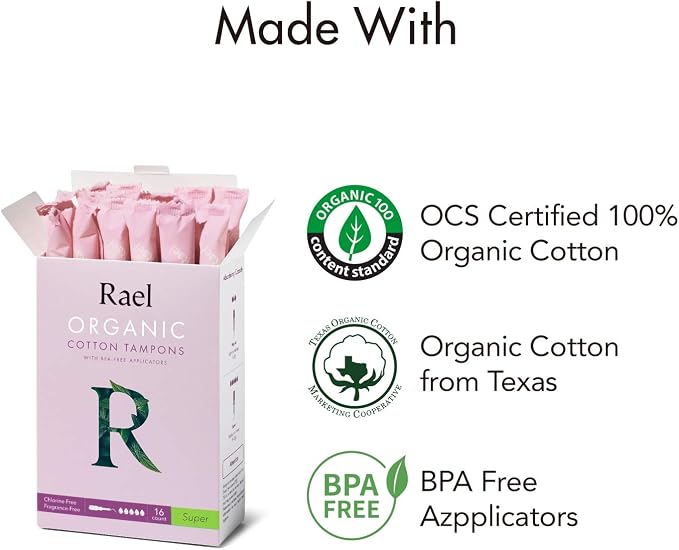 Tampons Made with Organic Cotton Super