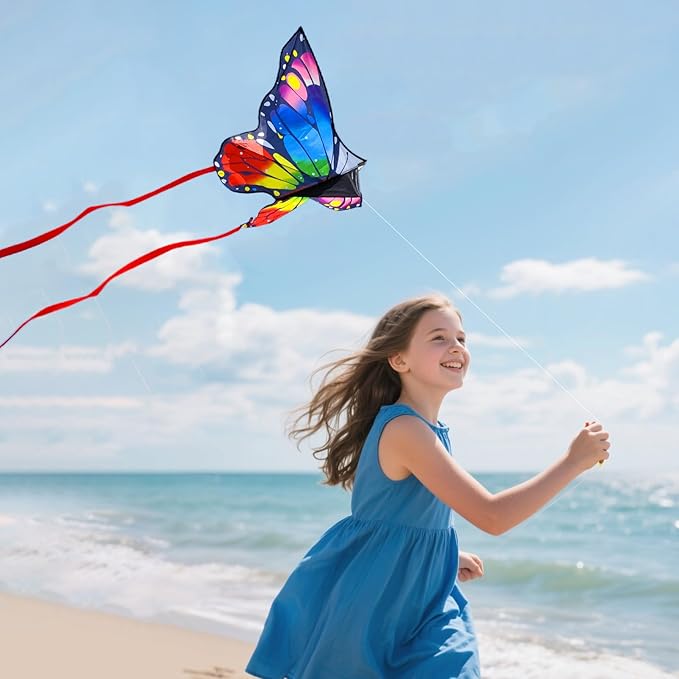 Kites for Kids & Adults, Beach Kites Set for Beginners, Easy to Fly Large Kite Pack for Boys and Girls, Kite String Included, Perfect for Outdoor Activities