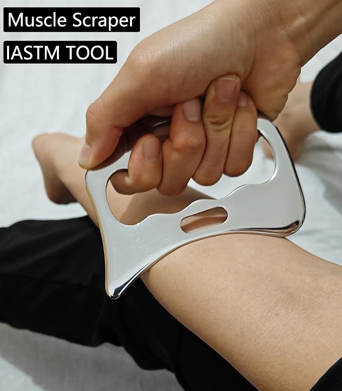 Muscle Scraper Tool Set, Stainless Steel IASTM Tools,Scraping Tool Physical Therapy Massage Kit with Storage Case(4pcs)