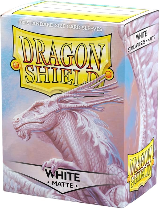 Dragon Shield | Standard Size Matte Card Sleeves | 100 CT - Smooth & Tough TCG Sleeves - Compatible with Pokemon, Flesh & Blood, One Piece & Magic the Gathering | White