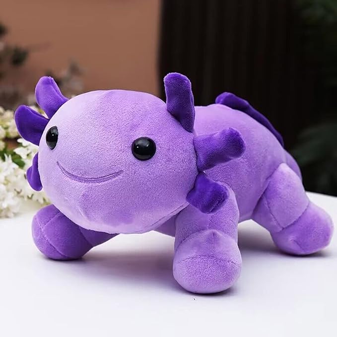 Axolotl Stuffed Animal Cute Plush Doll Soft Toy 9.8 inch for Girls Boys Christmas (Axolotl Purple)