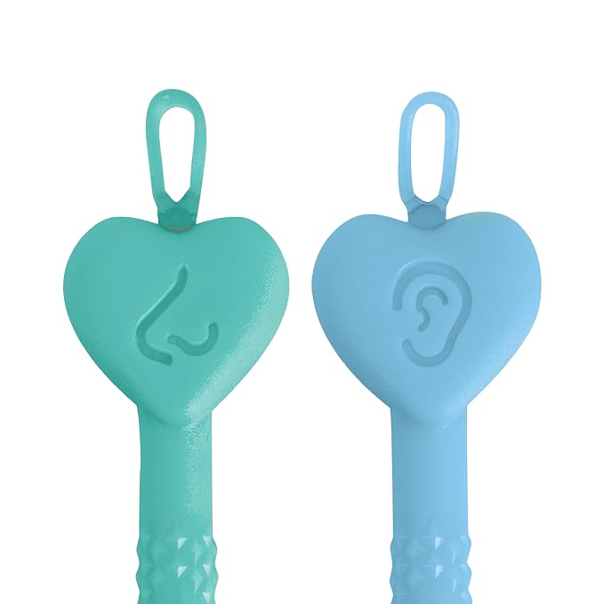 Dr. Talbot’s Baby Safe Nose and Ear Cleaner Set with Hygienic Travel Case, Gentle Dual-Ended Easy Mucus and Wax Remover Tool, 2 Pack, Neutral Colors