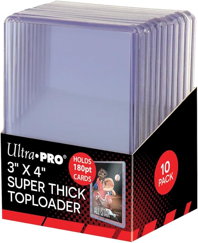 Ultra Pro 3" X 4" Super Thick 180PT Toploader, Polyvinyl Chloride, 10ct
