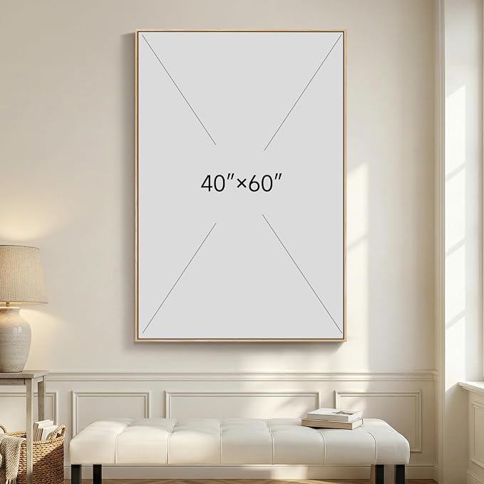 Extra Large Framed Teal Abstract Wall Art, Oversized Vertical Sage Green Canvas Prints Paintings Artwork for Walls, Modern Minimalist Pictures Wall Decor for Living Room Bedroom Hallway 40x60 In