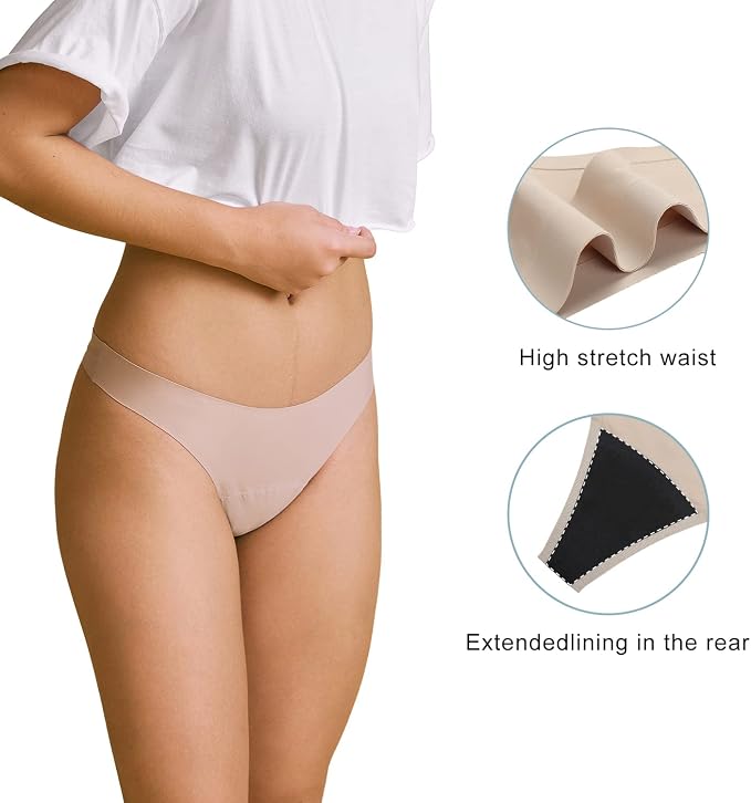SHARICCA Women Postpartum Period Thongs 4 Layers Leakproof Underwear Panties for teen ladies Multipack