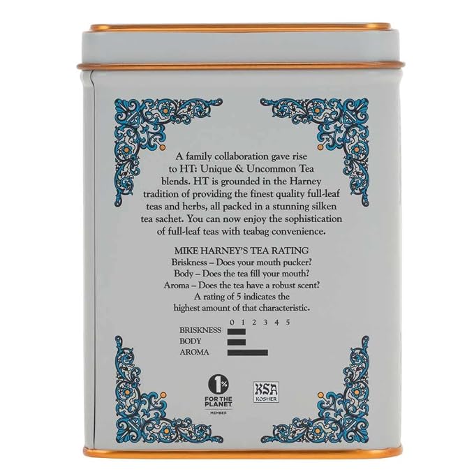 Harney & Sons Tea Decaffeinated, Great Present Idea, Vanilla Comoro, 1.4 oz Tin (20 Sachets) (Pack of 2)