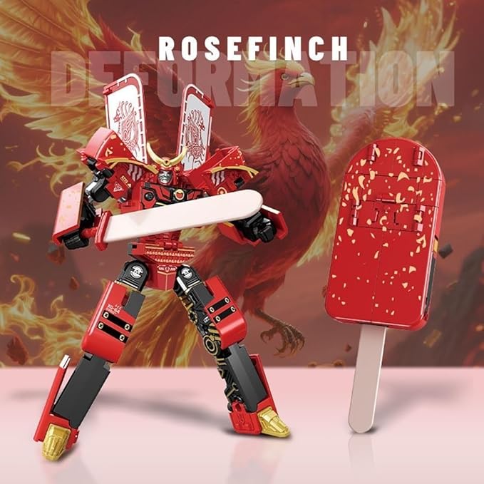 Ice Cream Transformer Toy, Transform into Robot Action Figure, 2 in 1diy Creative Transformations, Early Educational Brain Blocks,Birthday Party Favors Gift for Kids & Adults Action Figures