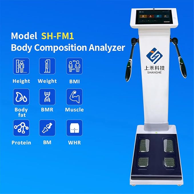 10.1 inch HD Touch Bioimpedance Analysis Machine, Smart Body Composition Health Assessment Body Scanner, Height Body Fat Analyzer, Support Multiple Users