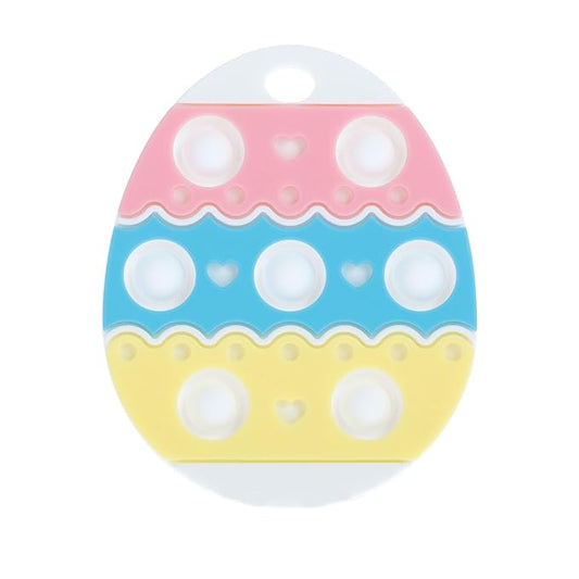 Nuby Easter Egg Popper Teether – Soft Silicone Teething Toy for Babies, 3+ Months, Sensory Pop Bubbles, Easy Grip Design