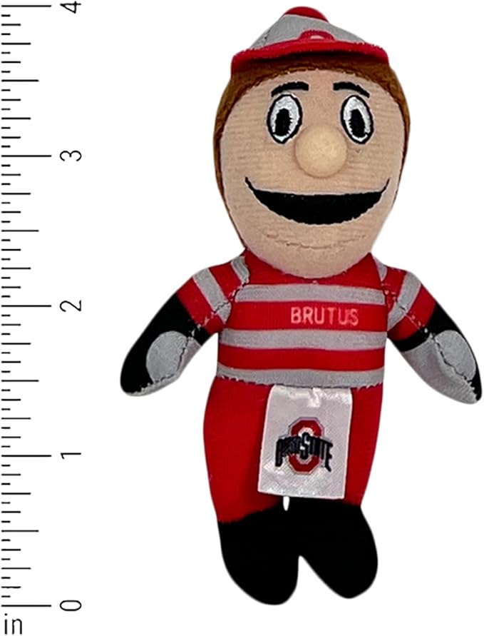 Bobbi-Dobbiez Attachable Plushie Ohio State University Brutus Mascot – Attaches to Backpacks, Bags, Shoes, Water Bottles, and More