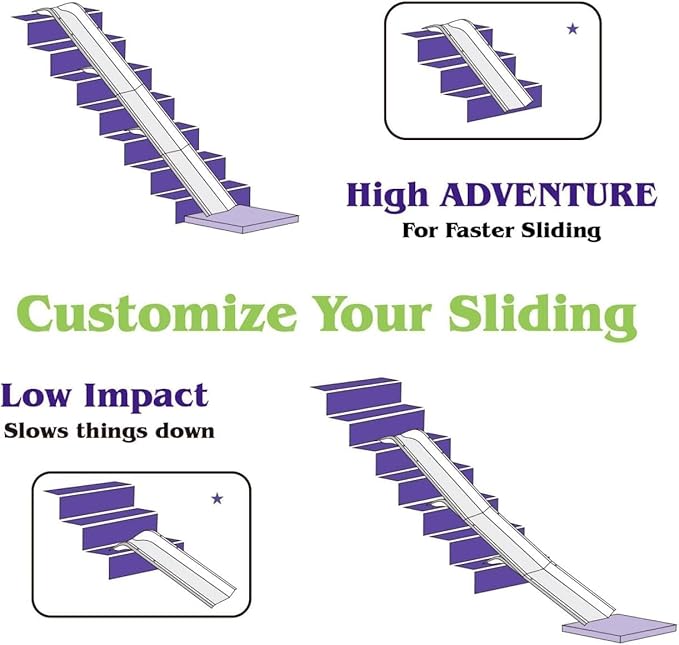 Upgraded Version 4 Pack Staircase Slide,Compatible with 90% Staircase, Stair Mounted Kids Indoor Home Staircase Slide