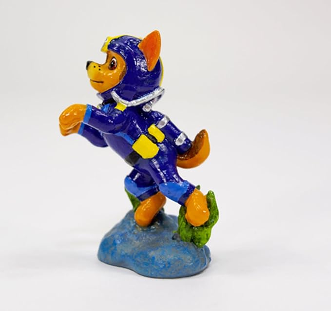 Penn-Plax Officially Licensed Paw Patrol Aquarium Ornament – Chase – Mini Size