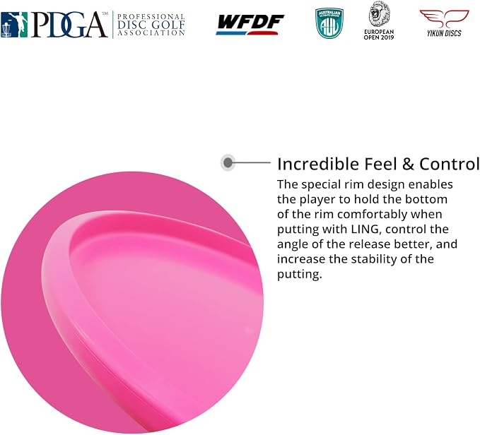 Yikun Professional Disc Golf Putter Putt & Approach 165-170g Straight Flying High Glide Putter Perfect for Outdoor Games and Competition (Pink)