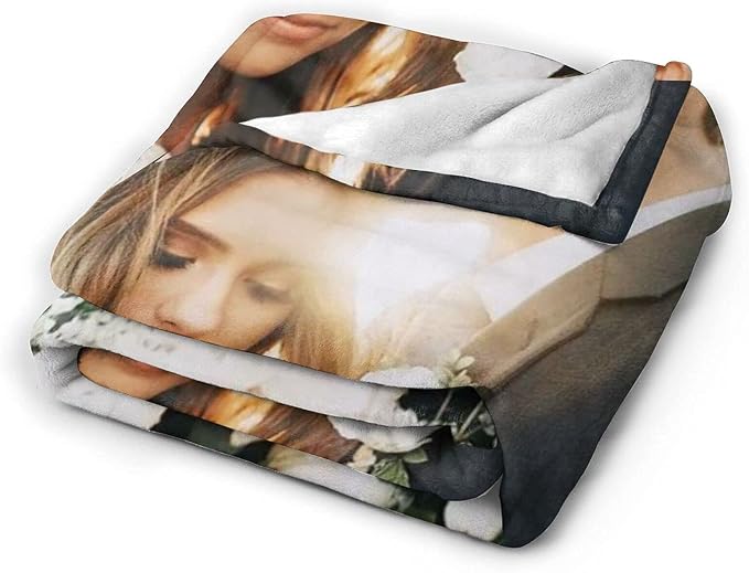 QETXVI Custom Blanket with Photos Text Customized Blanket Personalized Flannel Throw Blankets for Adult Kid Birthday Christmas Halloween Fathers Mothers Valentines Gift - 40"x 50"