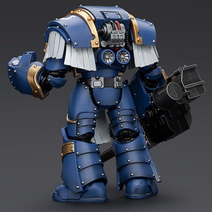 JOYTOY Warhammer 30K The Horus Heresy 1/18 Action Figure Uitramarines Cataphractii Terminator Squad Terminator with Reaper Autocannon Collection Model