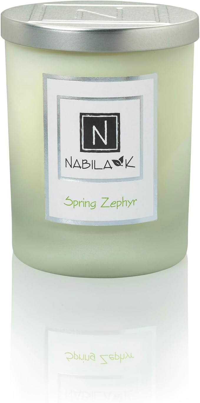Nabila K – Spring Zephyr - Soy-Based Candle – Rose, Jasmine, Sweet Coconut, Lemon, Spicy Caraway - Hand-Poured - Cotton Wick - Aromatherapy Candle w/Essential Oils - Made in USA - 14 oz
