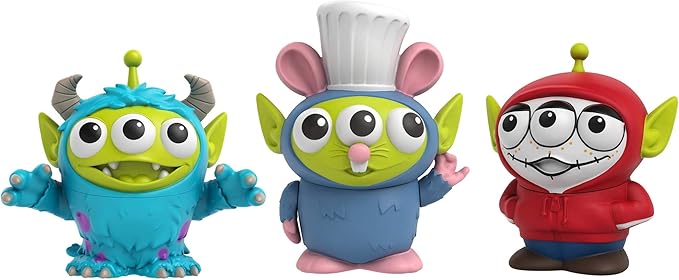 Mattel Pixar Alien Remix Toy Story Aliens Miguel, Sulley & Remy 3-Pack Toys, Movie Character Figures Approx 3-in, Collectors Gift Ages 6 Years & Up