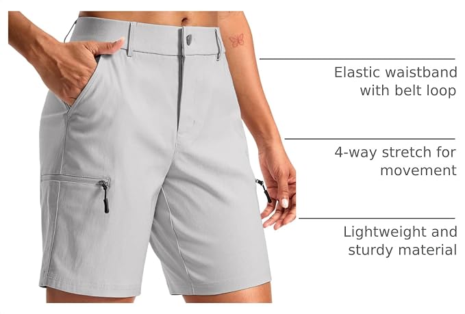 G Gradual Women's 7"/9" Hiking Cargo Shorts Quick Dry Lightweight Golf Outdoor Work Summer Travel Shorts with Pockets