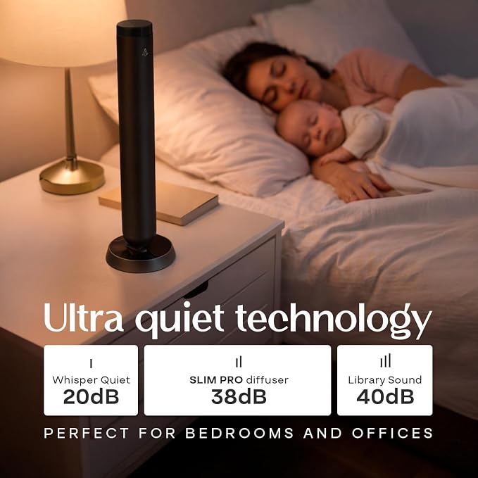 AromaPlan 5-Star Collection Rechargeable Waterless Diffuser (Fragrance Included)- Smart Cold Air Diffuser, Adjust Intensity & Timer, Long Battery Life- Aluminum Body, Luxury Scent Experience, Black