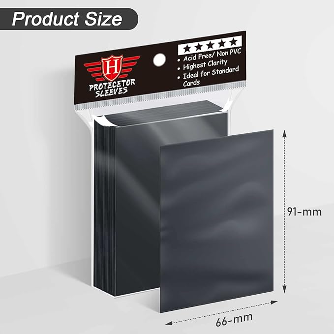500 Pcs Black Card Sleeves Toploaders for Trading Card, Soft Penny Card Sleeves Card Protectors Plastic Card Holders Fit for MTG, Baseball Card, Sports Cards, Game Card Standard Cards