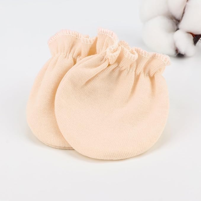 BQUBO Newborn Infant Toddler Mittens No Scratch Cotton Elastic Wrist Gloves Hypoallergenic for 0-6 Months Baby Boys Girls