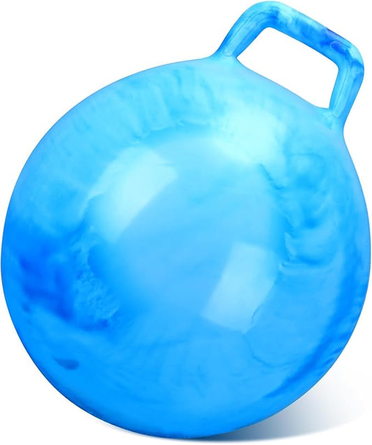 Kids Bouncy Hopper Ball with Handle Jumping Hopping Exercise Balls for Toddlers Boys Girls Indoor Outdoors Sports School Games Exercise Gifts(18 Inch,Marbled Blue)