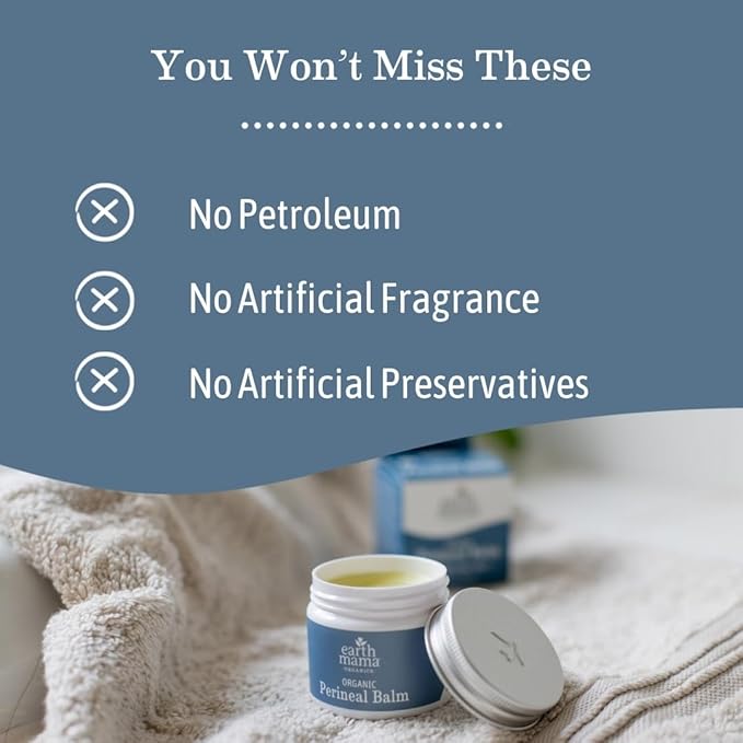 Earth Mama Organic Perineal Balm - 2 fl oz - Herbal Skin Balm with Organic Witch Hazel and Calendula - Pregnancy and Postpartum Essentials