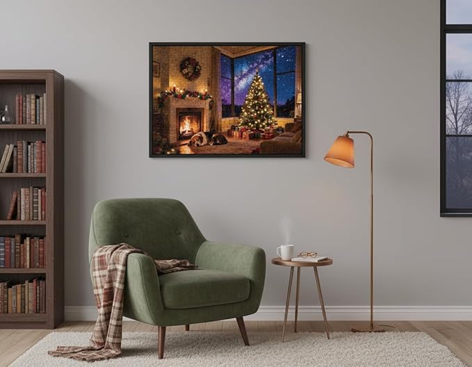 1000 Pieces Jigsaw Puzzles for Adults, Christmas Series - Festive Holiday Art, Fun Family Game, Best Xmas Gift Idea & Home Decoration, Large 28" x 20" （Warm Hearth）