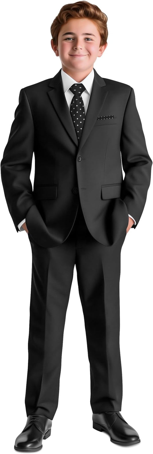 Happy Dolphin Boys Suit Set Modern Fit Kids Suits Adjustable Waist Boys Wedding Outfit for Boy Communion Suits for Boys