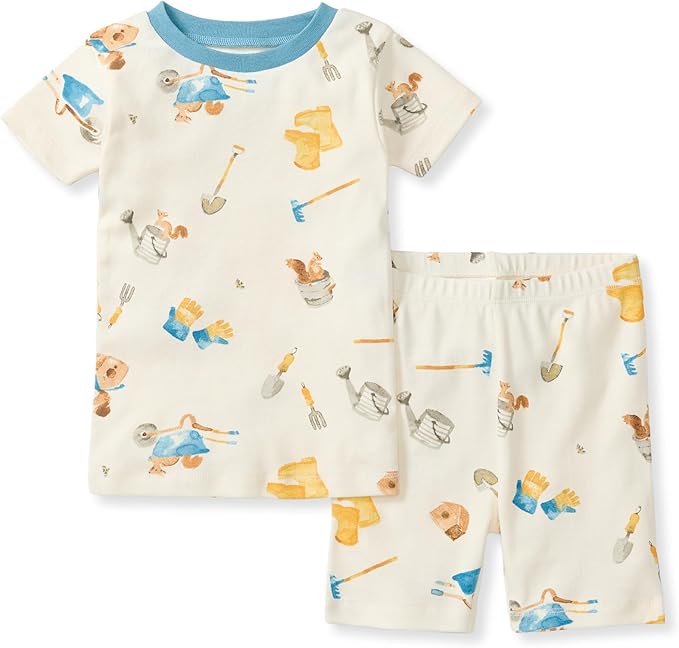Burt's Bees Baby Unisex Pajamas, Short Sleeve Tee and Shorts 2-Piece PJ Set, 100% Organic Cotton