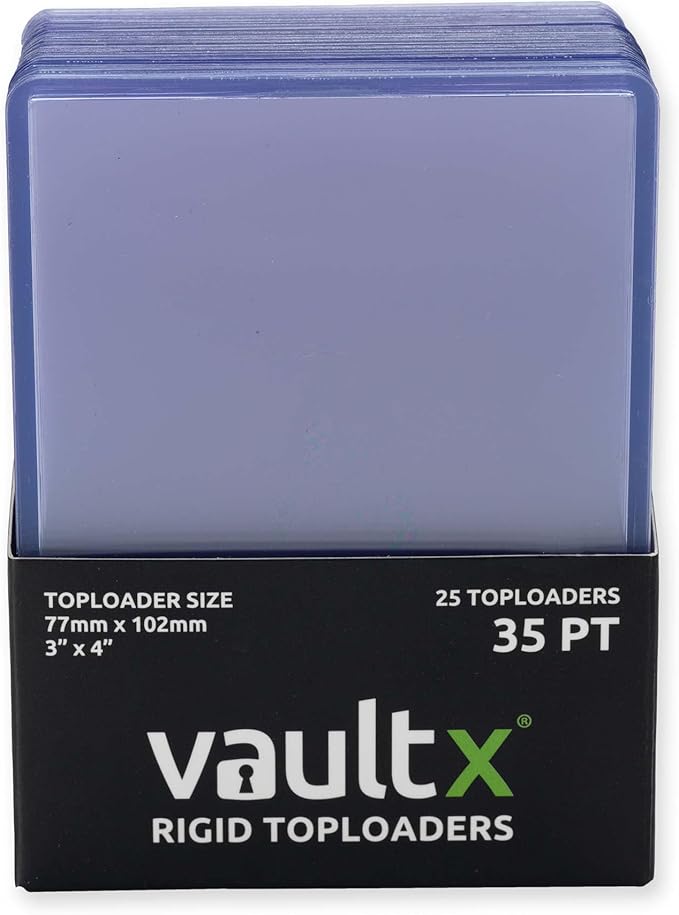 Vault X Toploaders 35pt (25 Pack), 3" x 4" Seamless Clear Rigid Card Holders for Trading Cards TCG