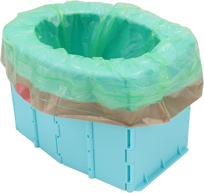 HERCHR Portable Potty, Foldable Toilet Child Travel Potty Kids Training Toilet Seat Emergency Toilet with Bags for Camping