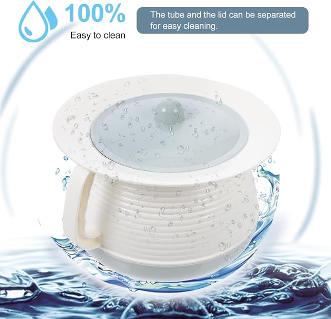 POPETPOP Elder Chamber Pot with Lid and Handle Thickened Portable Spittoon Urine Pot for Adults and Kids Durable Household Commode Bucket 8.26X8.26X5.11In